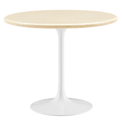 Lippa 36" Round Faux Travertine Dining Table by Modway - EEI-6748