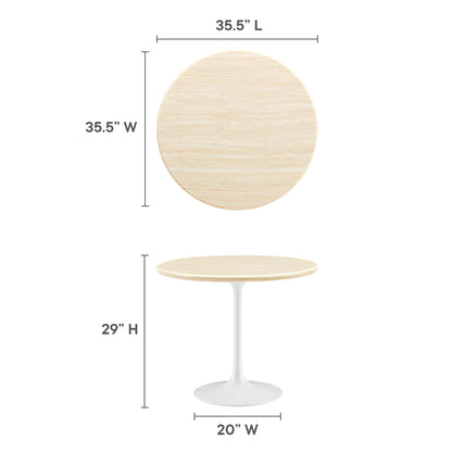 Lippa 36" Round Faux Travertine Dining Table by Modway - EEI-6748