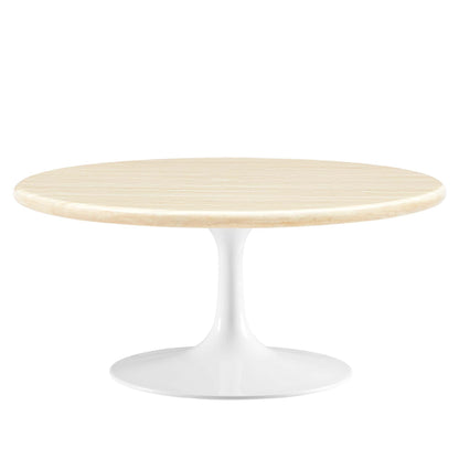 Lippa 36" Round Faux Travertine Coffee Table by Modway - EEI-6749