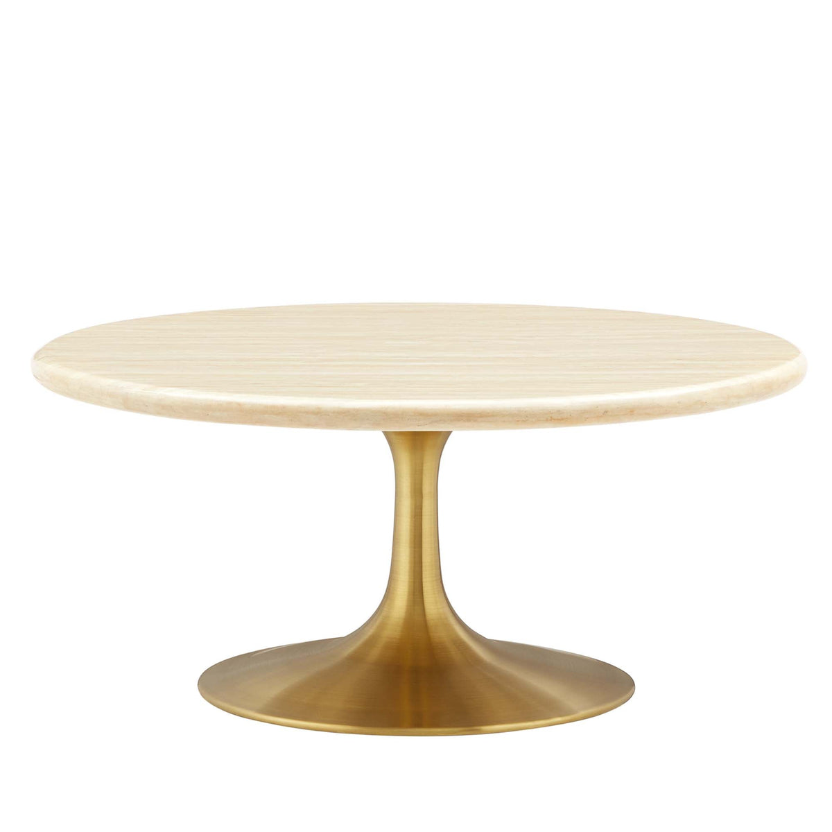 Lippa 36" Round Faux Travertine Coffee Table by Modway - EEI-6753