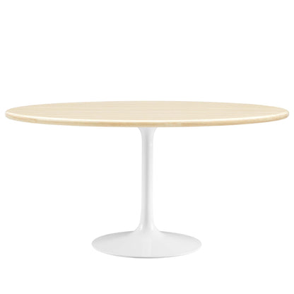 Lippa 60" Oval Faux Travertine Dining Table by Modway - EEI-6757