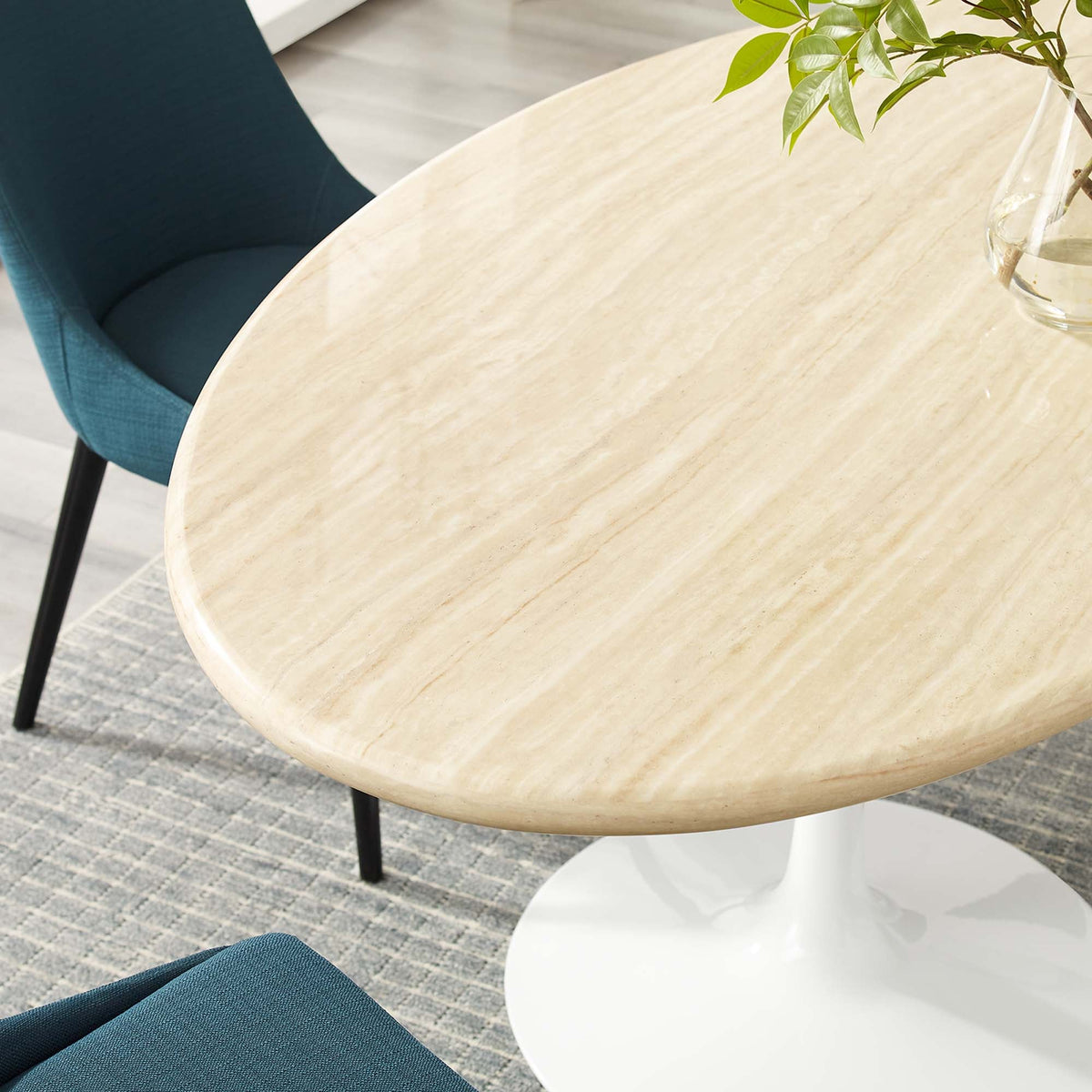 Lippa 60" Oval Faux Travertine Dining Table by Modway - EEI-6757
