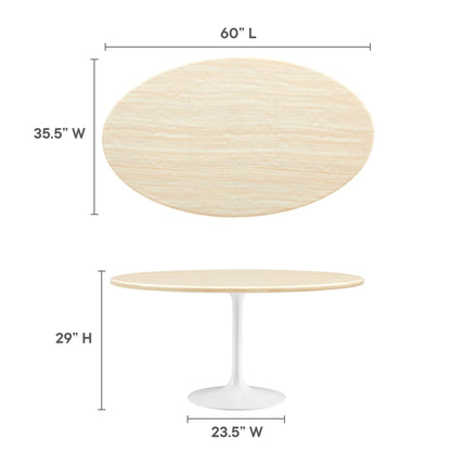 Lippa 60" Oval Faux Travertine Dining Table by Modway - EEI-6757