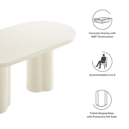 Caspian 72" Oval Concrete Dining Table by Modway