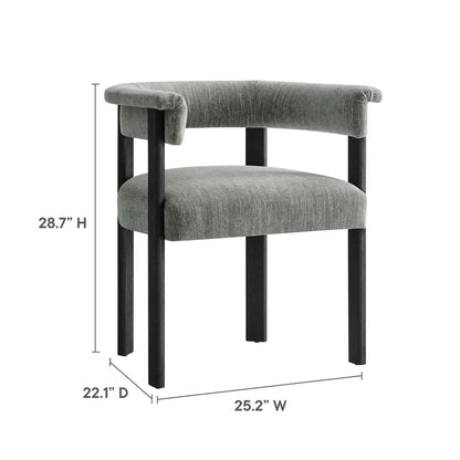 Imogen Fabric Upholstered Barrel Dining Chairs Set of 2
