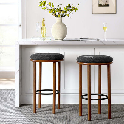 Fable Boucle Fabric Bar Stools Set of 2 by Modway