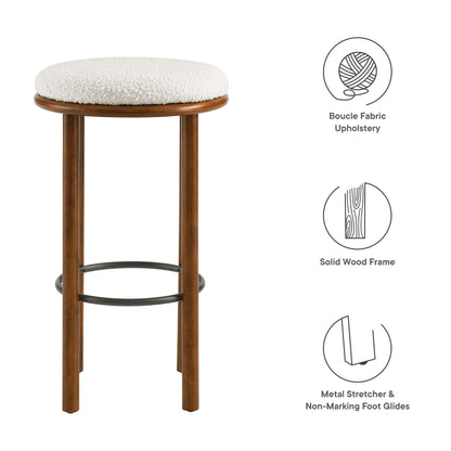 Fable Boucle Fabric Bar Stools Set of 2 by Modway