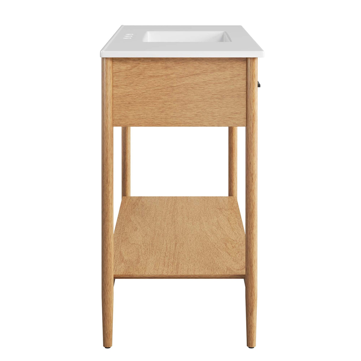 Zaire 48" Single Sink Bathroom Vanity by Modway - Natural White / Walnut White