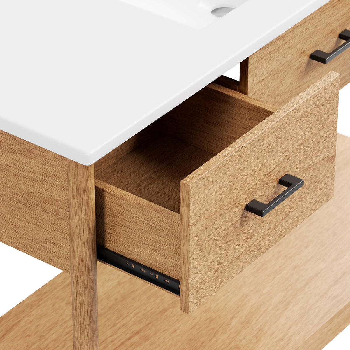 Zaire 48" Single Sink Bathroom Vanity by Modway - Natural White / Walnut White