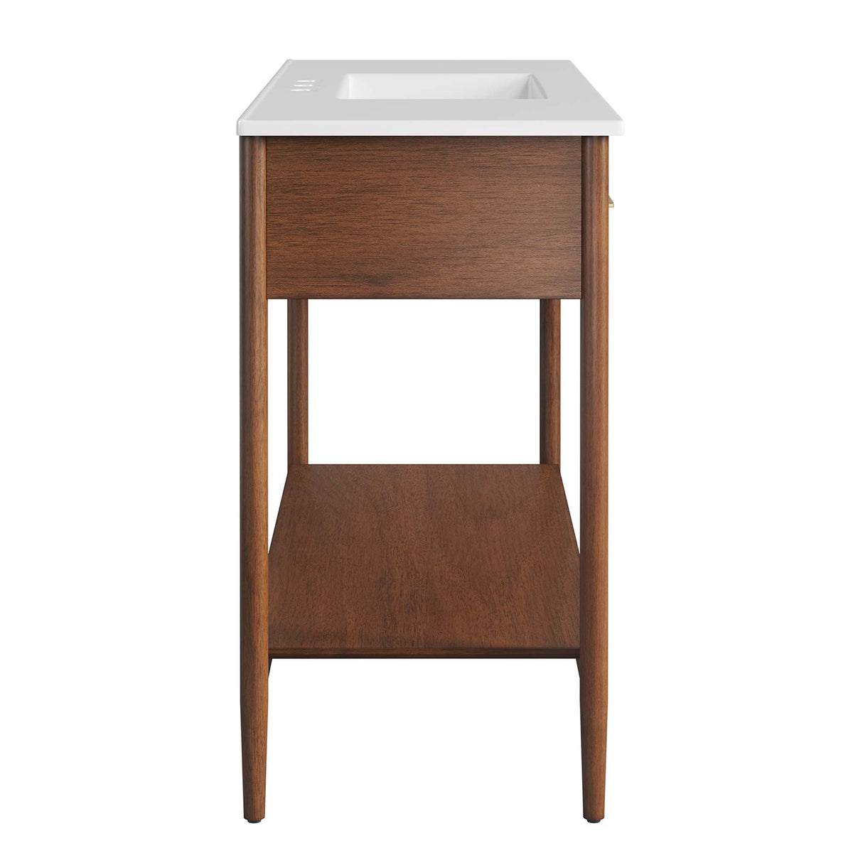 Zaire 48" Single Sink Bathroom Vanity by Modway - Natural White / Walnut White
