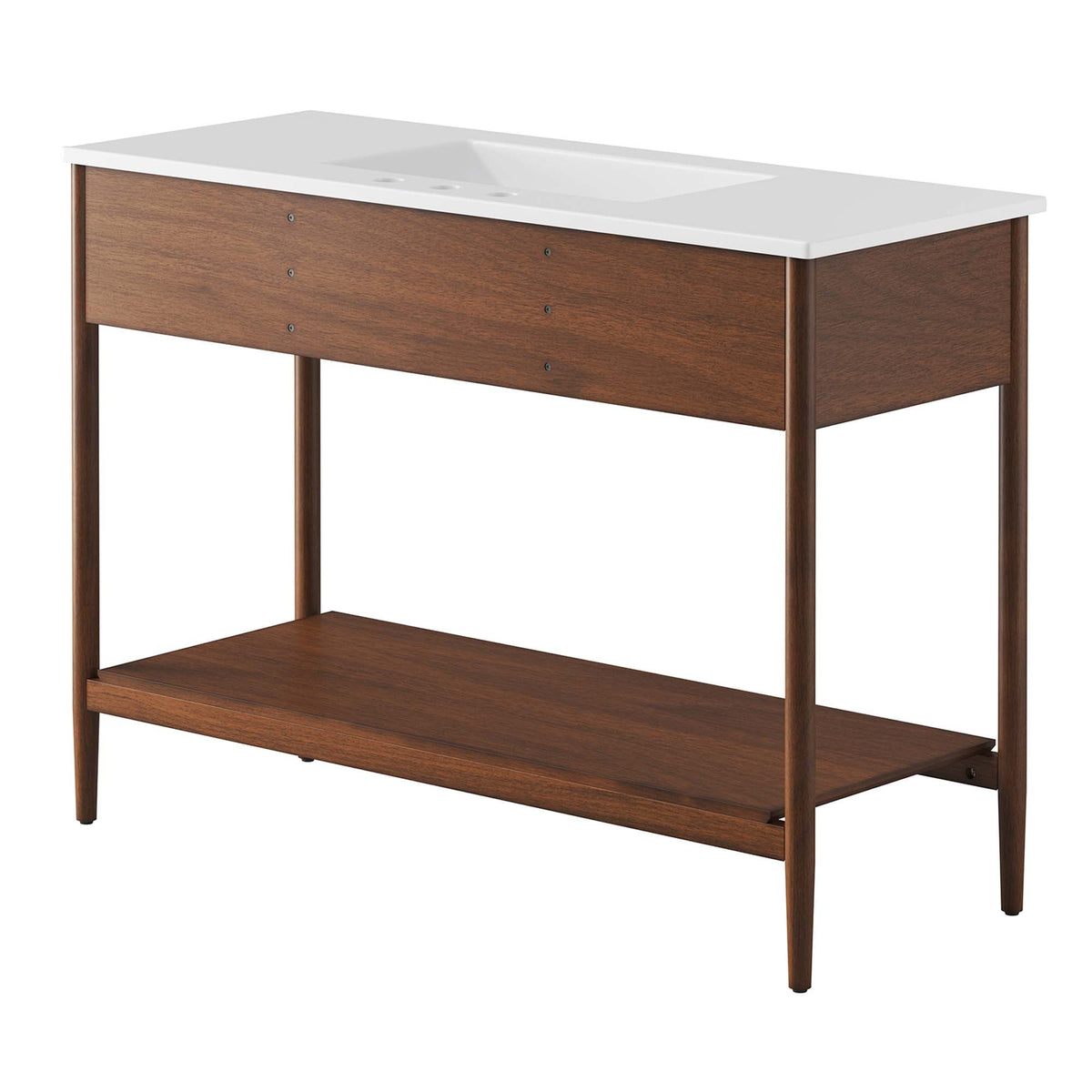 Zaire 48" Single Sink Bathroom Vanity by Modway - Natural White / Walnut White