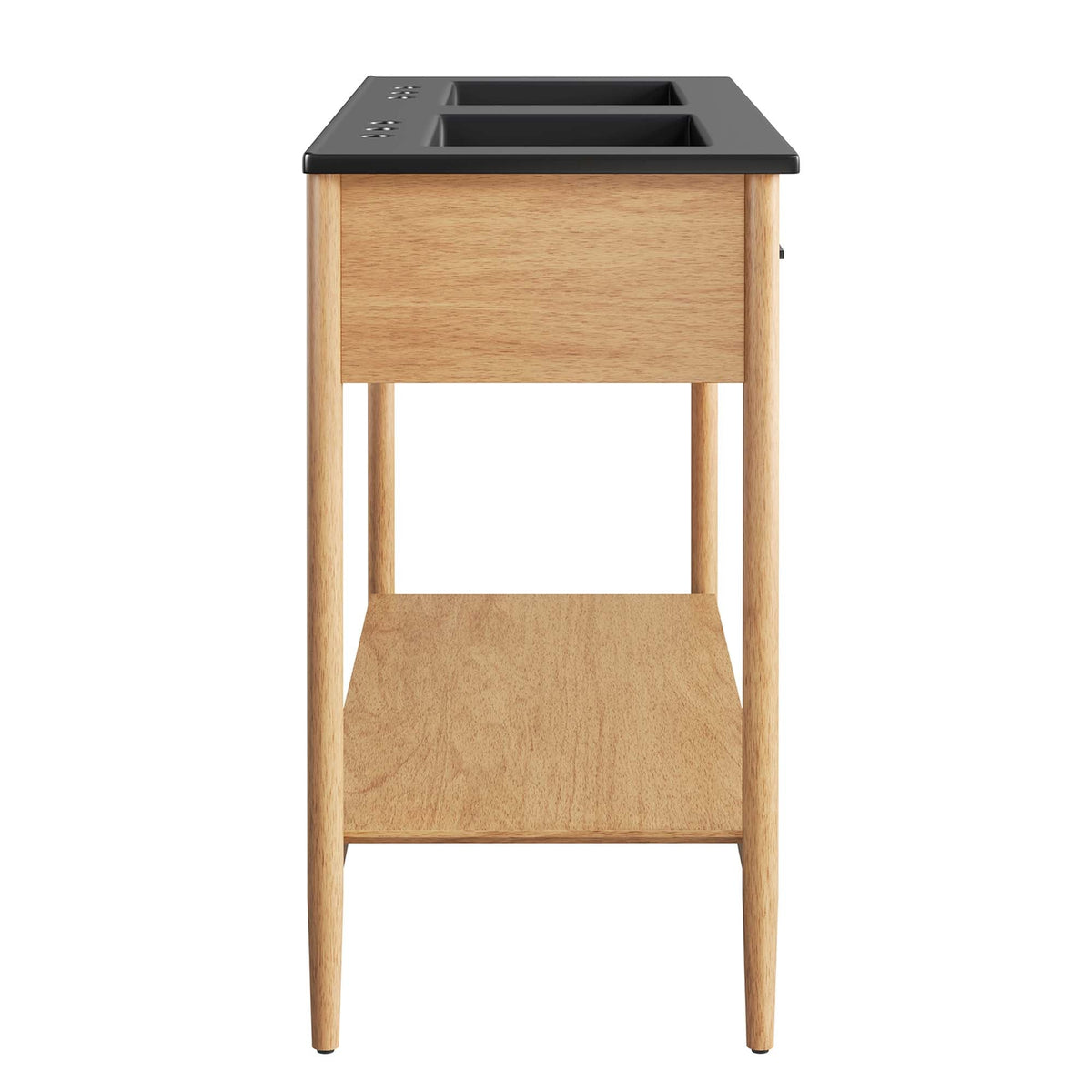 Zaire 48" Double Sink Bathroom Vanity by Modway - Natural Black / Walnut Black