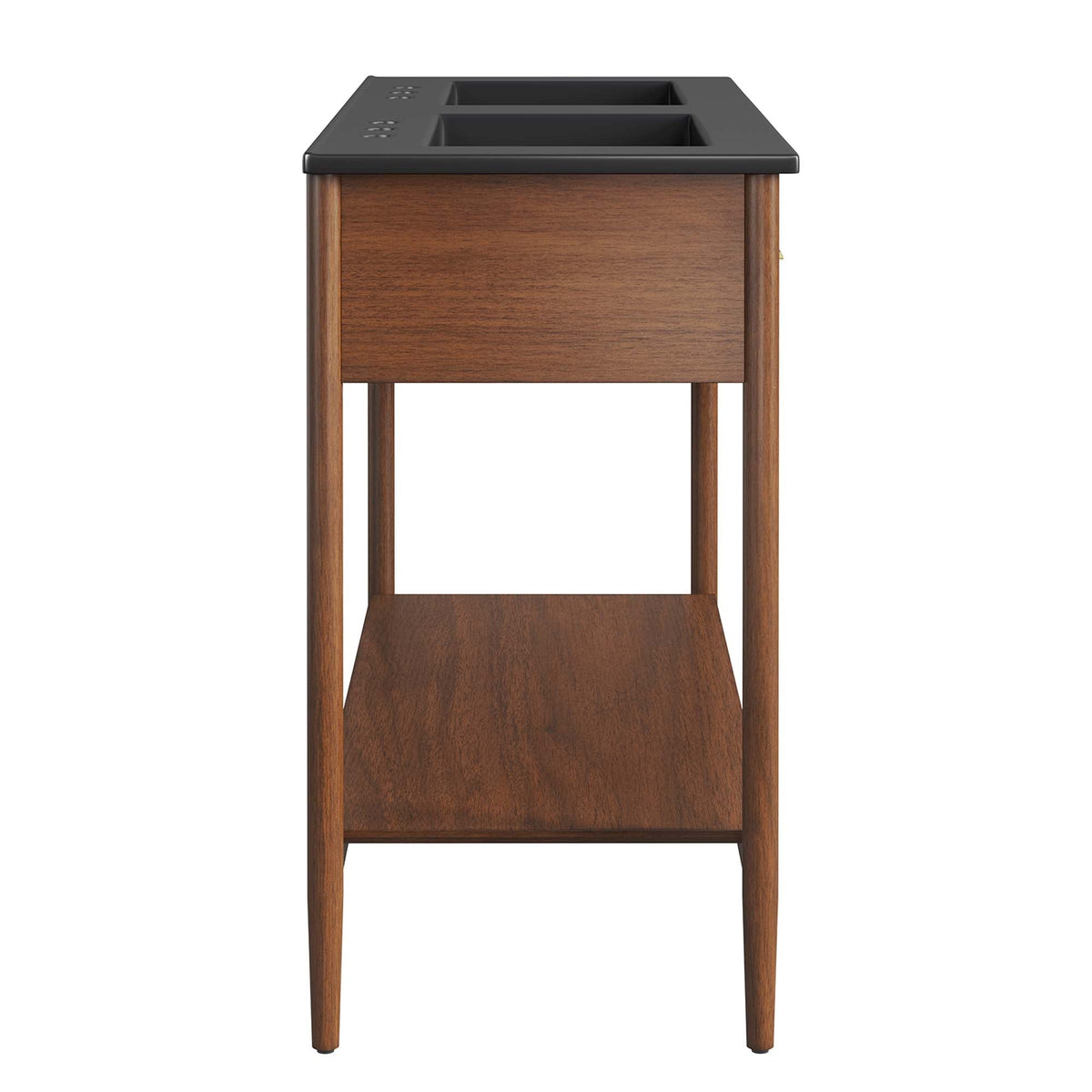 Zaire 48" Double Sink Bathroom Vanity by Modway - Natural Black / Walnut Black