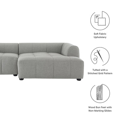 Liana Right-Facing Upholstered Fabric Modular Sofa with Chaise by Modway