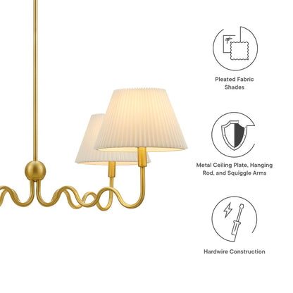 Wave Squiggle 4-Arm Pendant Light by Modway