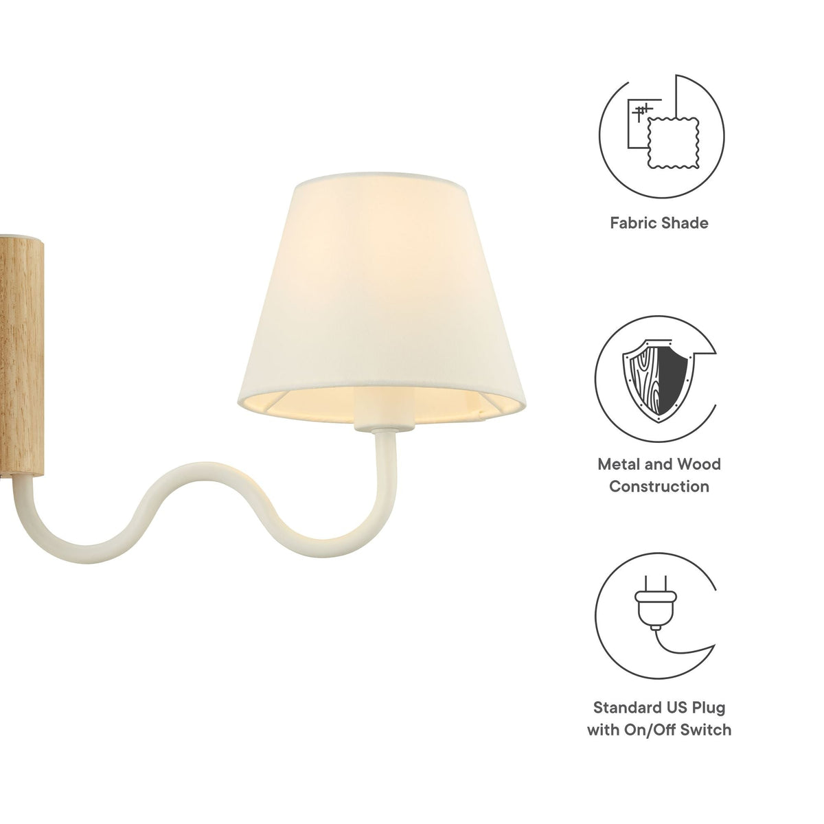 Sunlit Squiggle Arm Wall Sconce by Modway