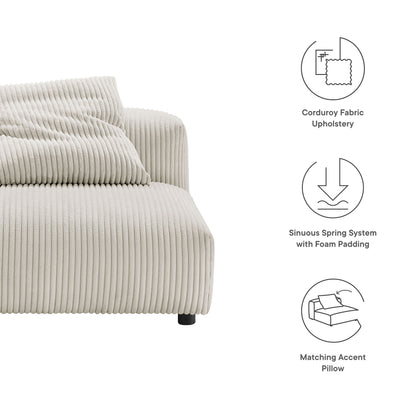 Solace Modular Corduroy Upholstered Armless Chair