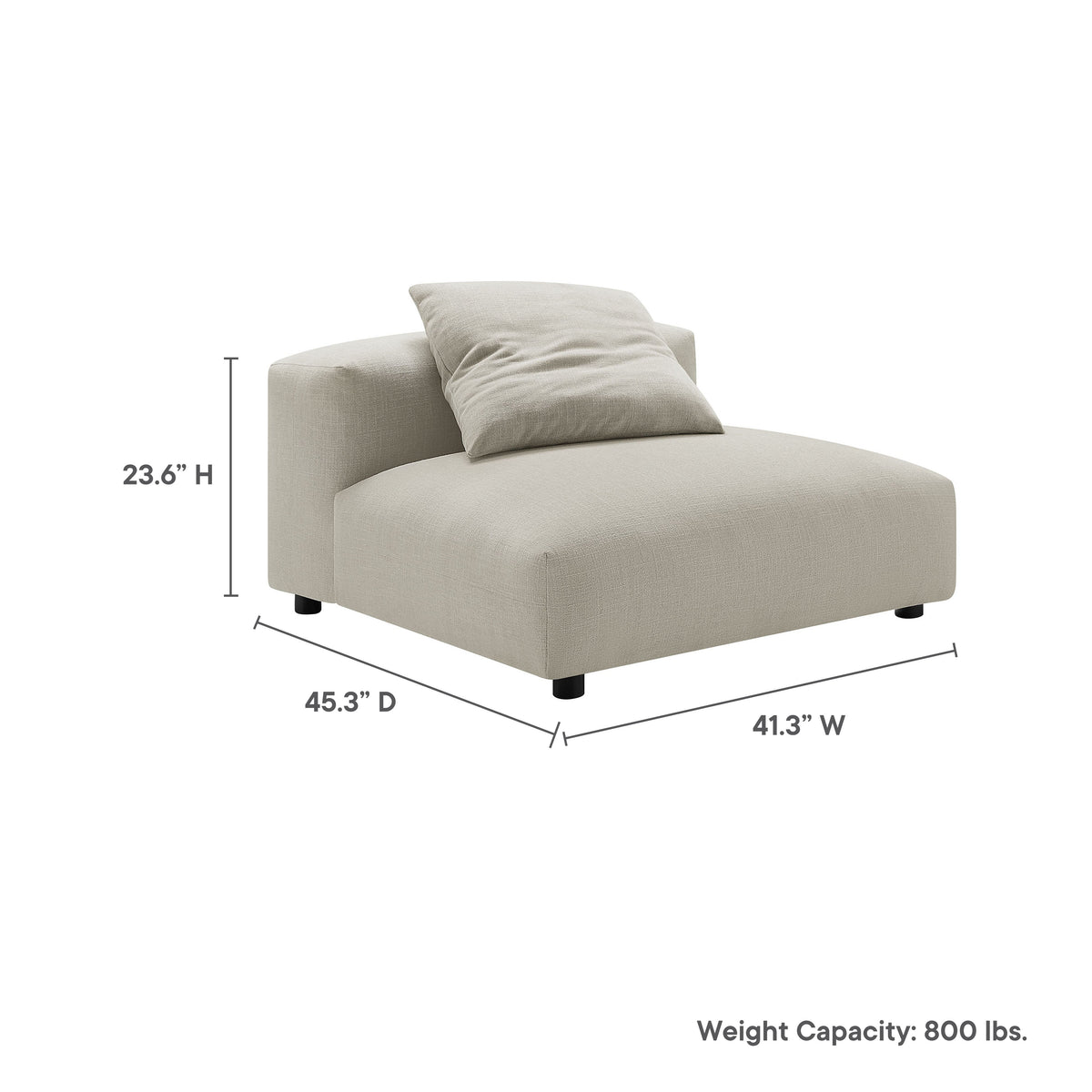 Solace Modular Upholstered Fabric Armless Chair by Modway