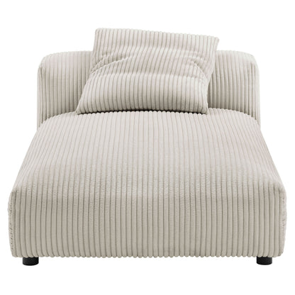 Solace Modular Corduroy Upholstered Armless Chaise Lounge
