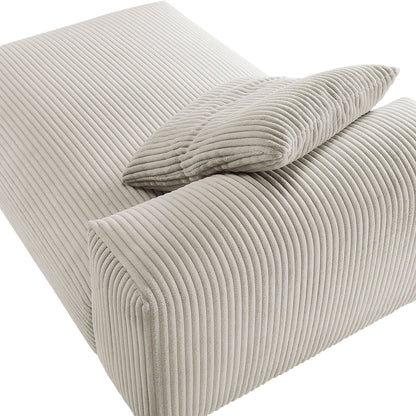 Solace Modular Corduroy Upholstered Armless Chaise Lounge