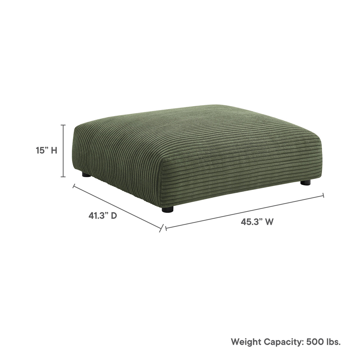 Solace Modular Corduroy Upholstered Ottoman by Modway