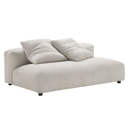 Solace 4-Piece Modular Corduroy Upholstered Sectional Sofa With Ottoman