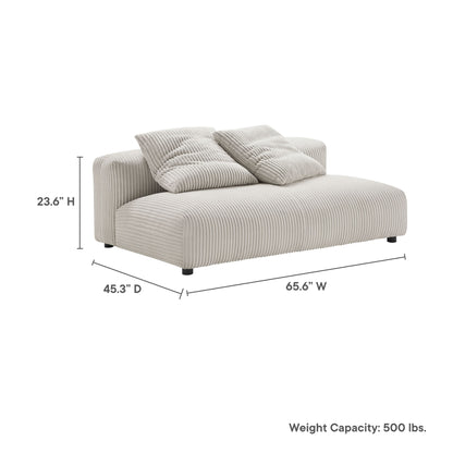 Solace Modular Corduroy Upholstered Armless Loveseat by Modway