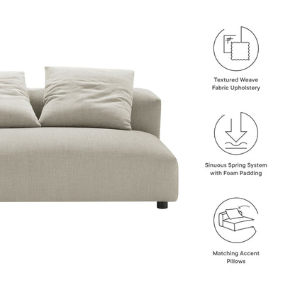 Solace Modular Upholstered Fabric Armless Loveseat by Modway