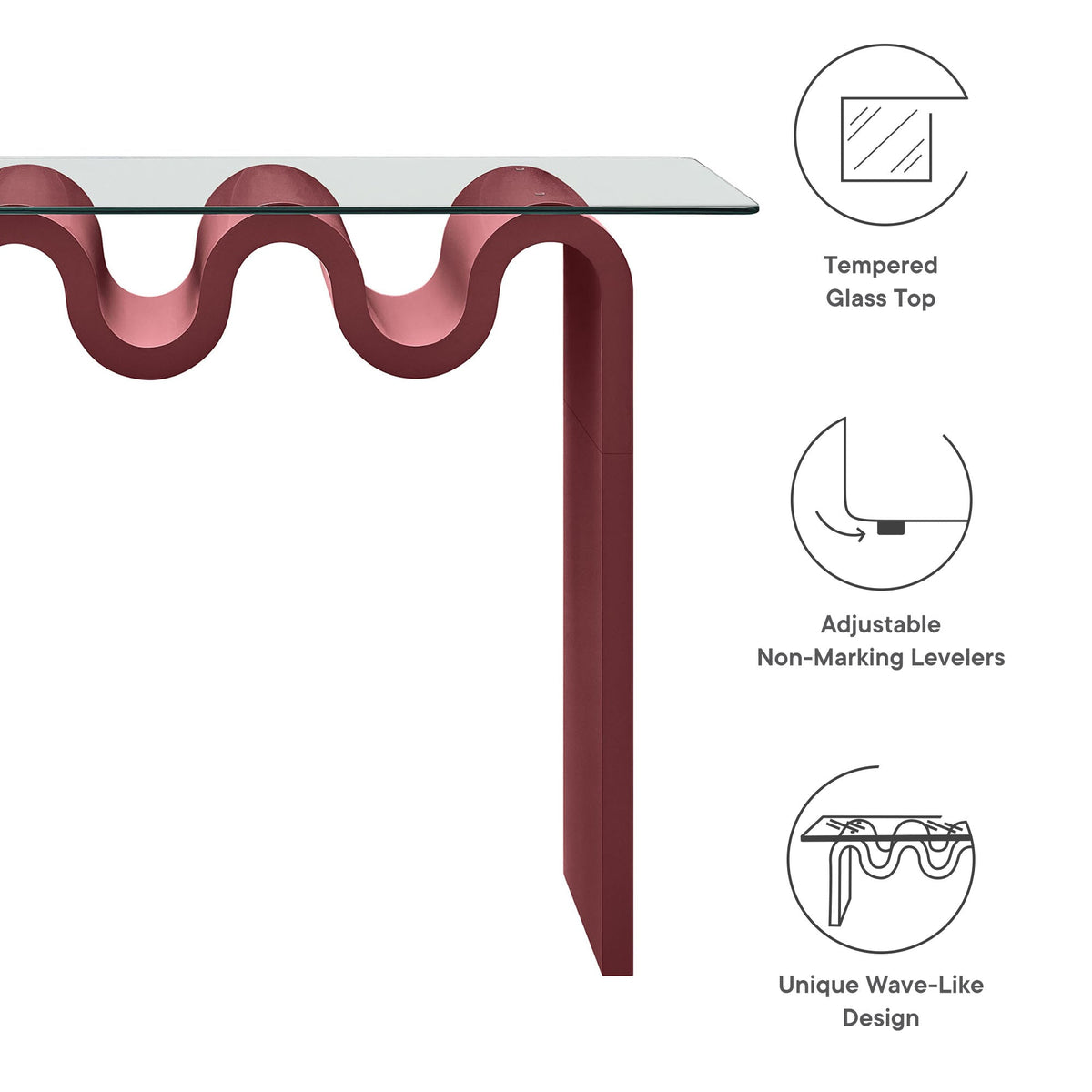 Ondine Glass Top 50" Console Table by Modway