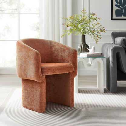 Verity Barrel Back Chenille Dining Armchair by Modway