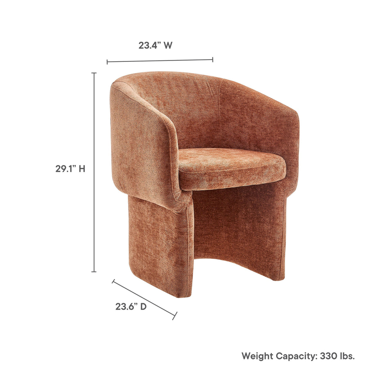 Verity Barrel Back Chenille Dining Armchair by Modway