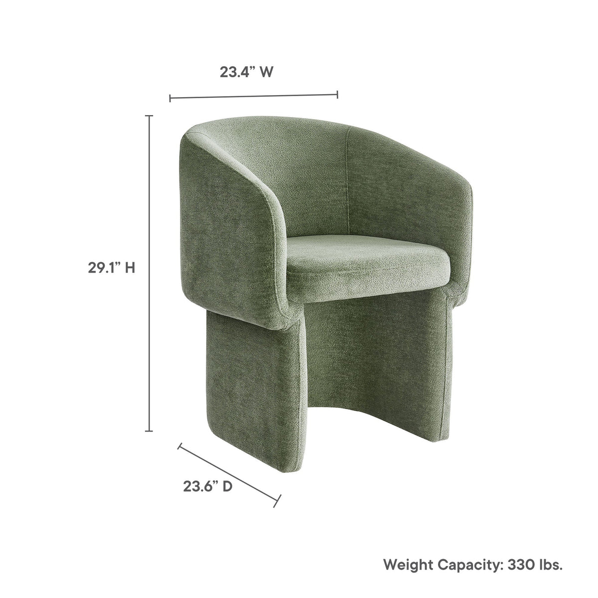 Verity Barrel Back Chenille Dining Armchair by Modway
