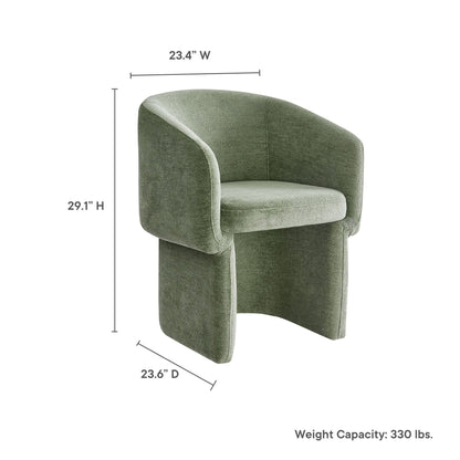 Verity Barrel Back Chenille Dining Armchair by Modway