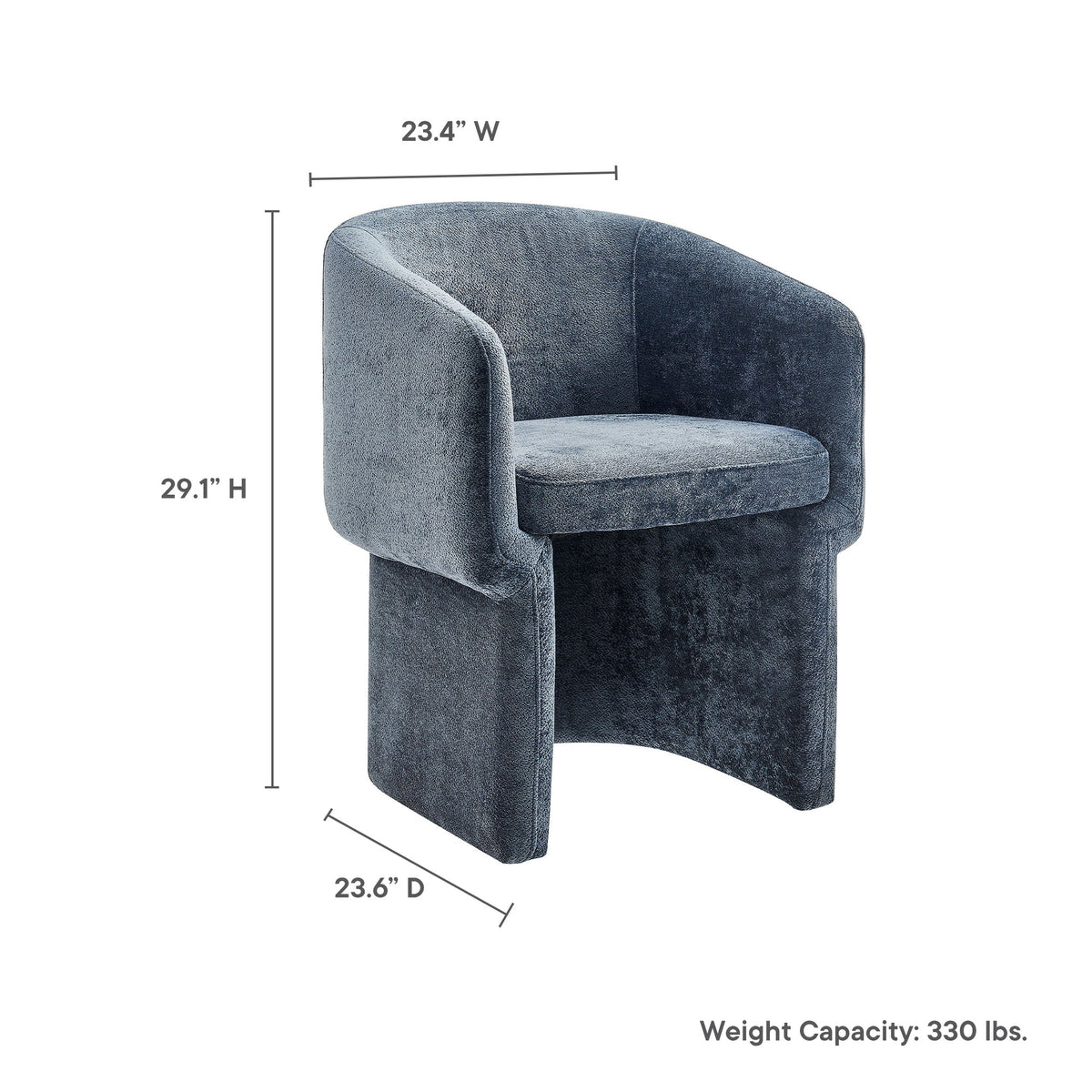 Verity Barrel Back Chenille Dining Armchair by Modway