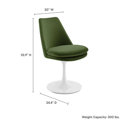Lippa Swivel Dining Performance Velvet Side Chair by Modway