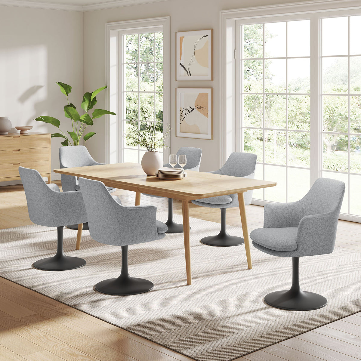 Lippa Swivel Dining Upholstered Armchair by Modway