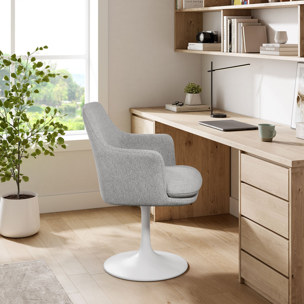 Lippa Swivel Dining Upholstered Armchair by Modway