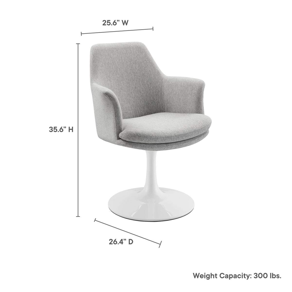 Lippa Swivel Dining Upholstered Armchair by Modway