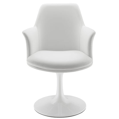 Lippa Swivel Dining Vegan Leather Armchair by Modway