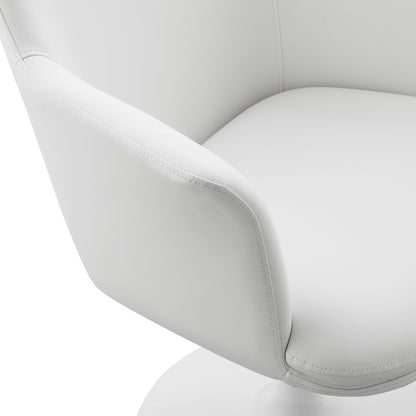 Lippa Swivel Dining Vegan Leather Armchair by Modway