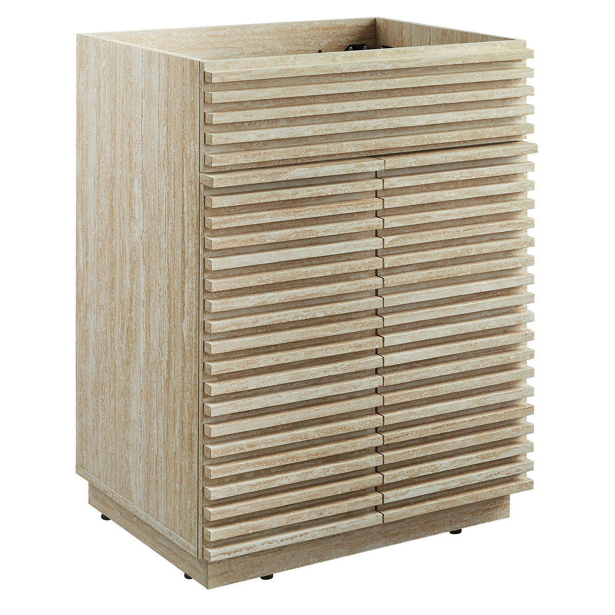 Render 24" Faux Travertine Bathroom Vanity Cabinet
