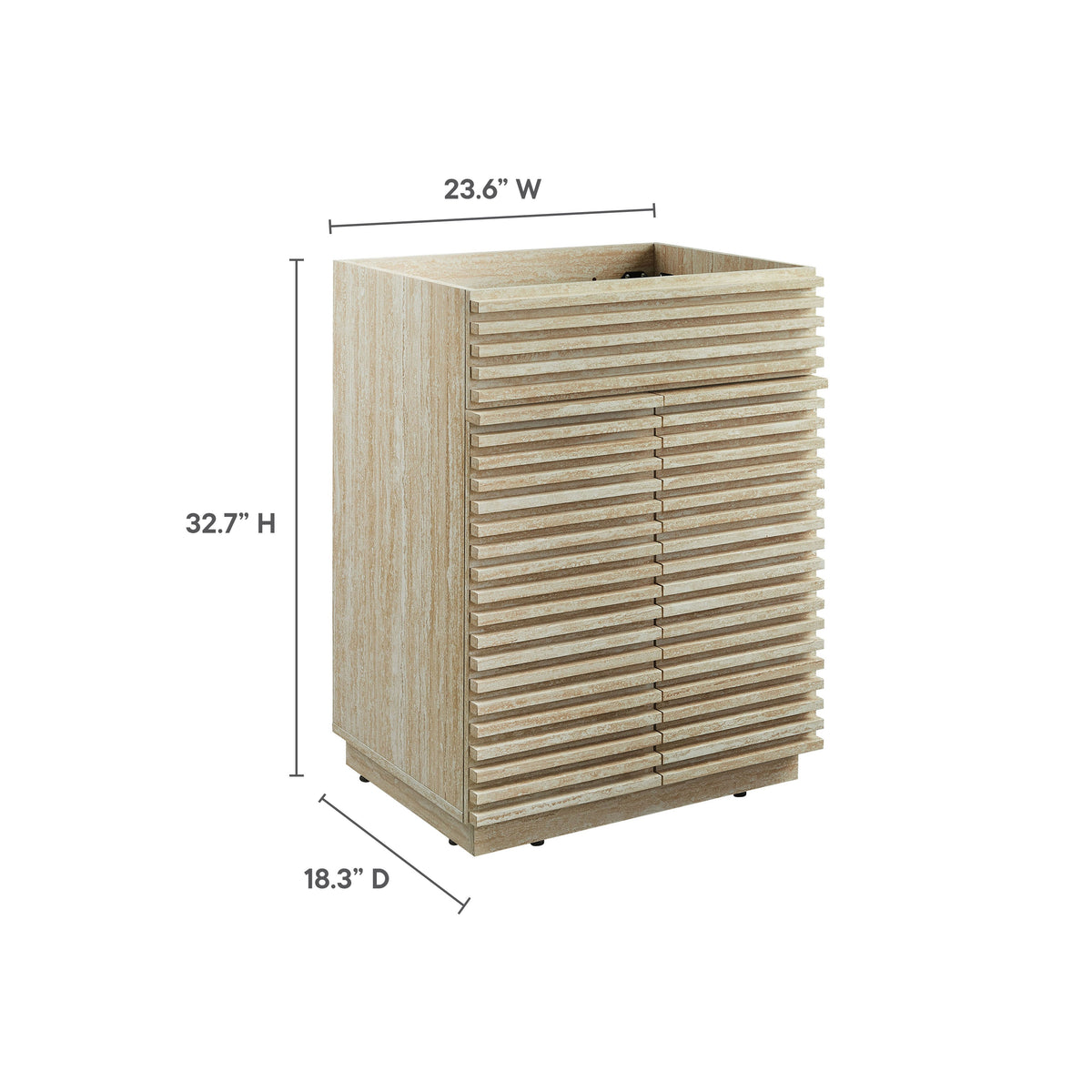 Render 24" Faux Travertine Bathroom Vanity Cabinet
