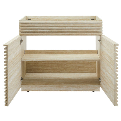 Render 36" Faux Travertine Bathroom Vanity Cabinet