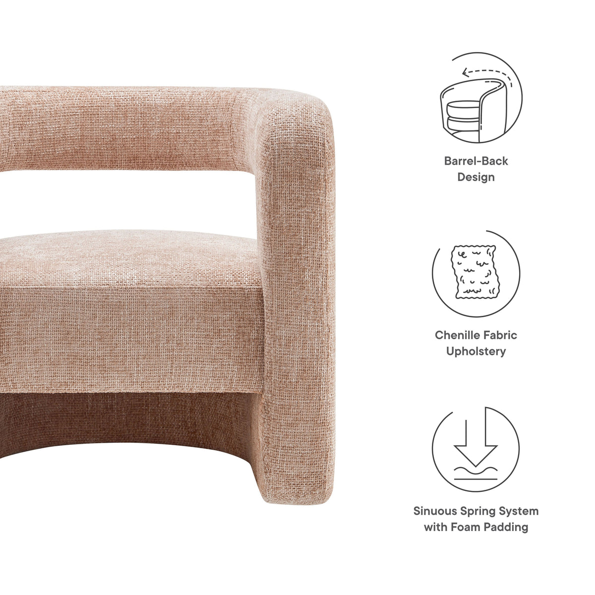 Jaylin Upholstered Chenille Accent Chair by Modway