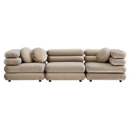 Jubilee 3-Piece Modular Performance Velvet Sectional Sofa by Modway