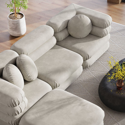 Jubilee 4-Piece Modular Performance Velvet Sectional Sofa by Modway