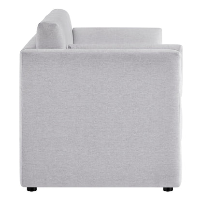 Linden Upholstered Heathered Chenille Small Sofa