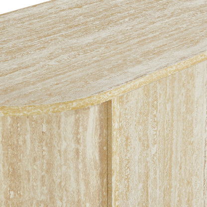 Overture 3-Door Oval Faux Travertine Sideboard by Modway
