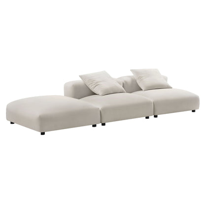 Solace 3-Piece Modular Upholstered Fabric Sectional Sofa by Modway