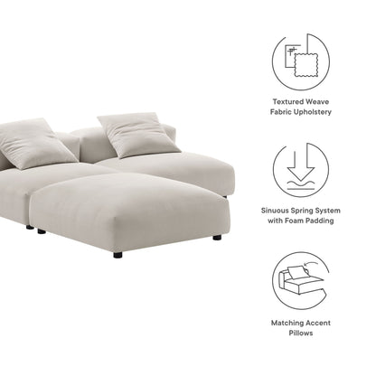 Solace 3-Piece Modular Upholstered Fabric Sectional Sofa by Modway